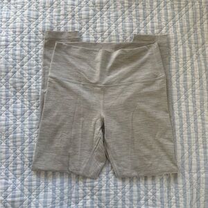 Lululemon Gray and White Micro Striped Leggings